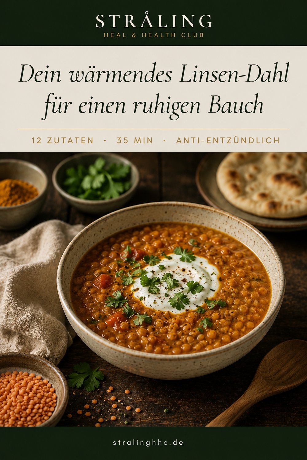 Linsen-Dahl mit Spinat